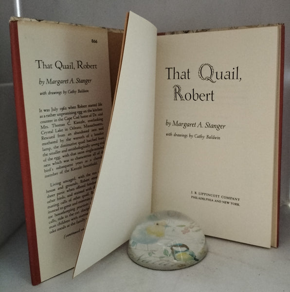 That Quail, Robert by Margaret A. Stanger SIGNED FIRST EDITION